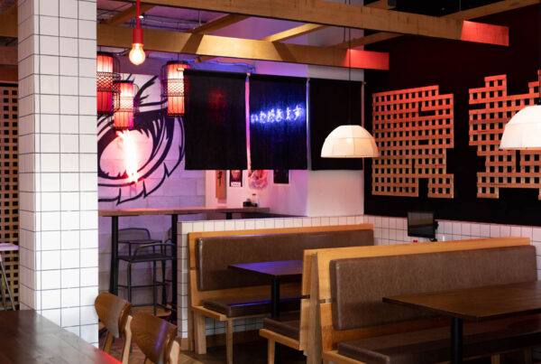 Sushi Dragon restaurant banquette and seating by Formatek 6